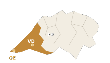 Carte VD GE FR des places disponibles en Suisse romande